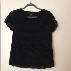J Crew crochet black top size 4